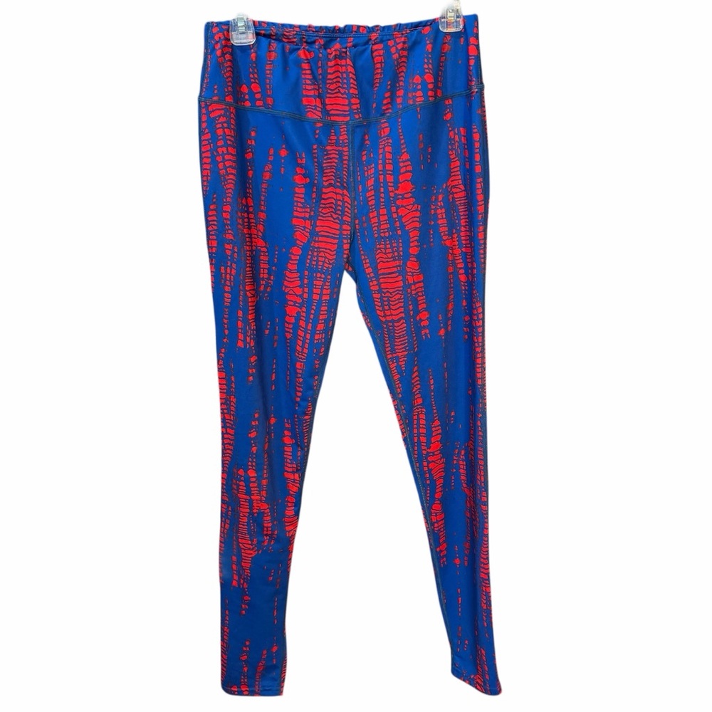 Calhoun Team Tights Red/Blue Zubaz Pattern Large Leggings Game Day